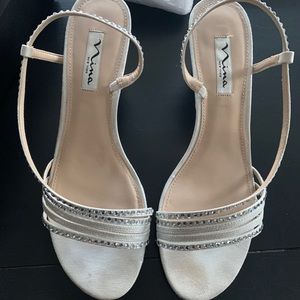 Nina Gerri Silver Evening/Wedding Sandals 9.5